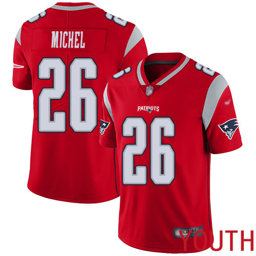 New England Patriots Football #26 Inverted Legend Limited Red Youth Sony Michel NFL Jersey